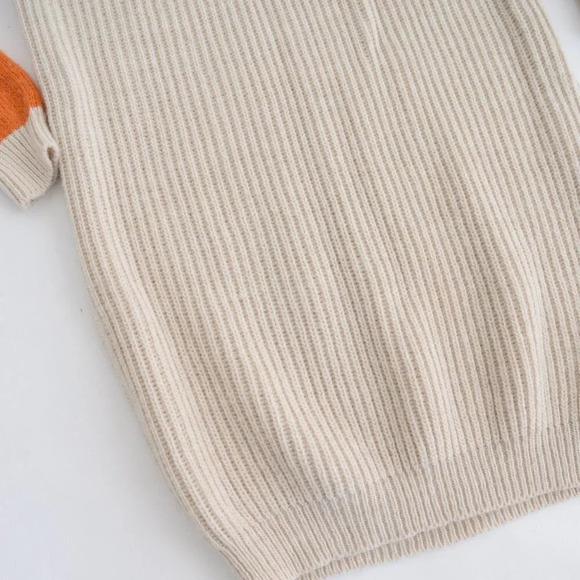 Cocogio Made In Italy 10% Wool Cream Knit Sweater Dress Size Medium - Picture 8 of 10